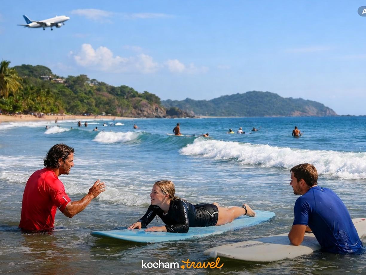 Ilustracja do tematu: Gdzie samolotem na urlop: Tamarindo jako idealne miejsce do nauki surfingu w Kostaryce