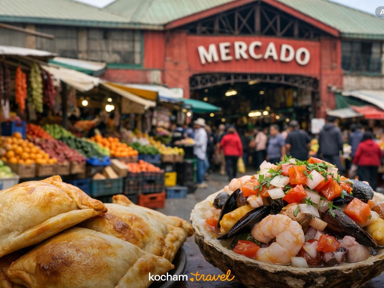 Ilustracja do tematu: Chile. Mercado El Cardonal w Valparaíso: co kupić i czego spróbować na najstarszym targu w mieście.