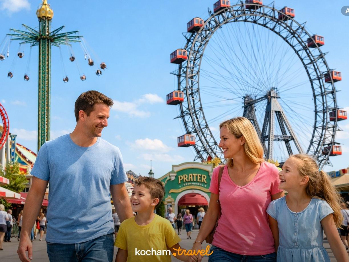 Ilustracja do tematu: Gotowy pomysł na wyjazd do Wiednia w Austrii na rodzinną zabawę w słynnym parku rozrywki Prater