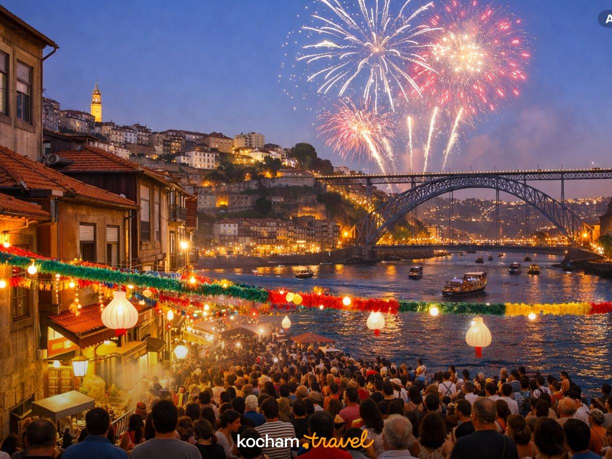 Ilustracja do tematu: Portugalia. Festa de São João w Porto: jak samodzielnie zorganizować wyjazd na najsłynniejszy czerwcowy festiwal uliczny.