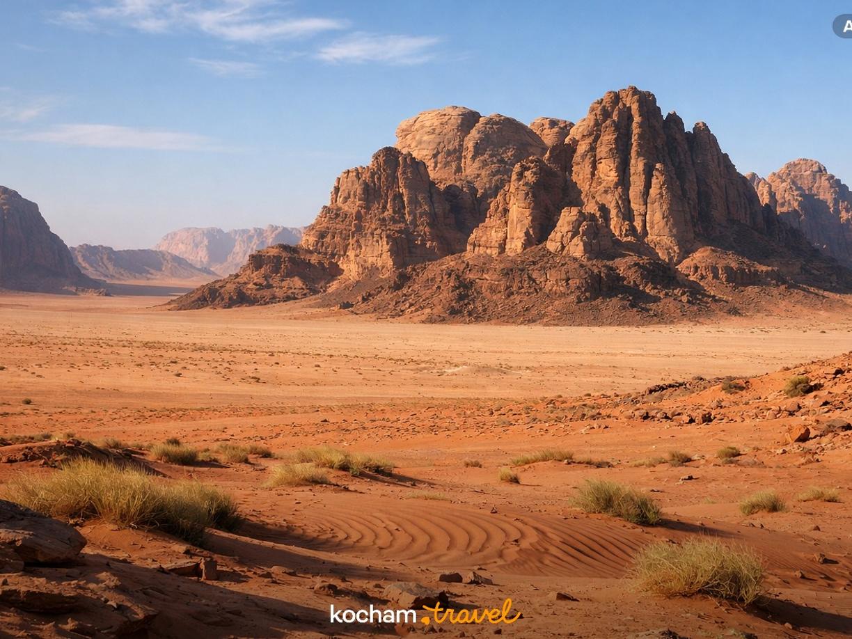 Ilustracja do tematu: Jordania. Pustynia Wadi Rum jako naturalna scenografia znanych hollywoodzkich produkcji
