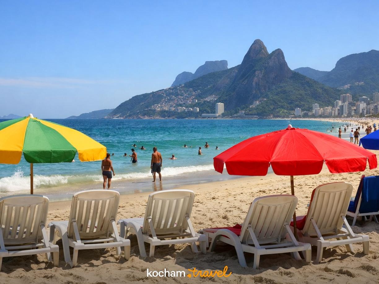 Ilustracja do tematu: Brazylia. Ceny na plażach w Rio de Janeiro. Ile zapłacimy za wynajem leżaka i parasola na Copacabanie i Ipanemie