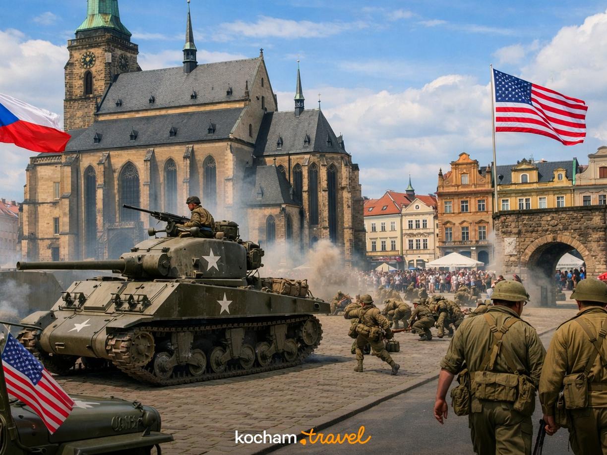 Ilustracja do tematu: Czechy. Festiwal Wyzwolenia w Pilźnie: jak na własną rękę zaplanować wyjazd i śledzić harmonogram pokazów historycznych