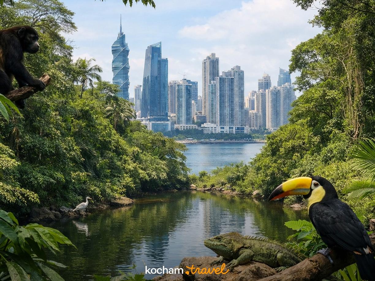 Ilustracja do tematu: Panama. Tropikalna dżungla w sercu metropolii, czyli spotkanie z dziką przyrodą w granicach Panama City