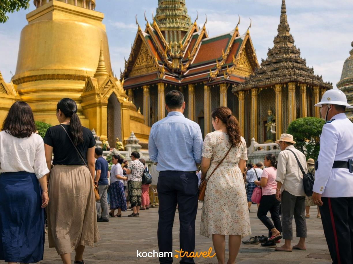 Ilustracja do tematu: Tajlandia. Zwiedzanie najważniejszych świątyń w Bangkoku. Zasady ubioru i zachowania w Wielkim Pałacu oraz Wat Pho.