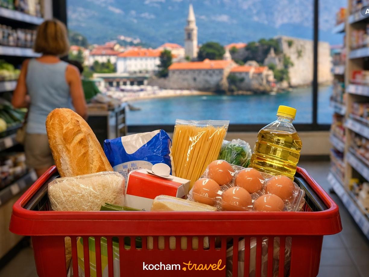 Ilustracja do tematu: Czarnogóra. Zakupy spożywcze w Budvie: ile kosztuje koszyk podstawowych produktów w supermarketach?