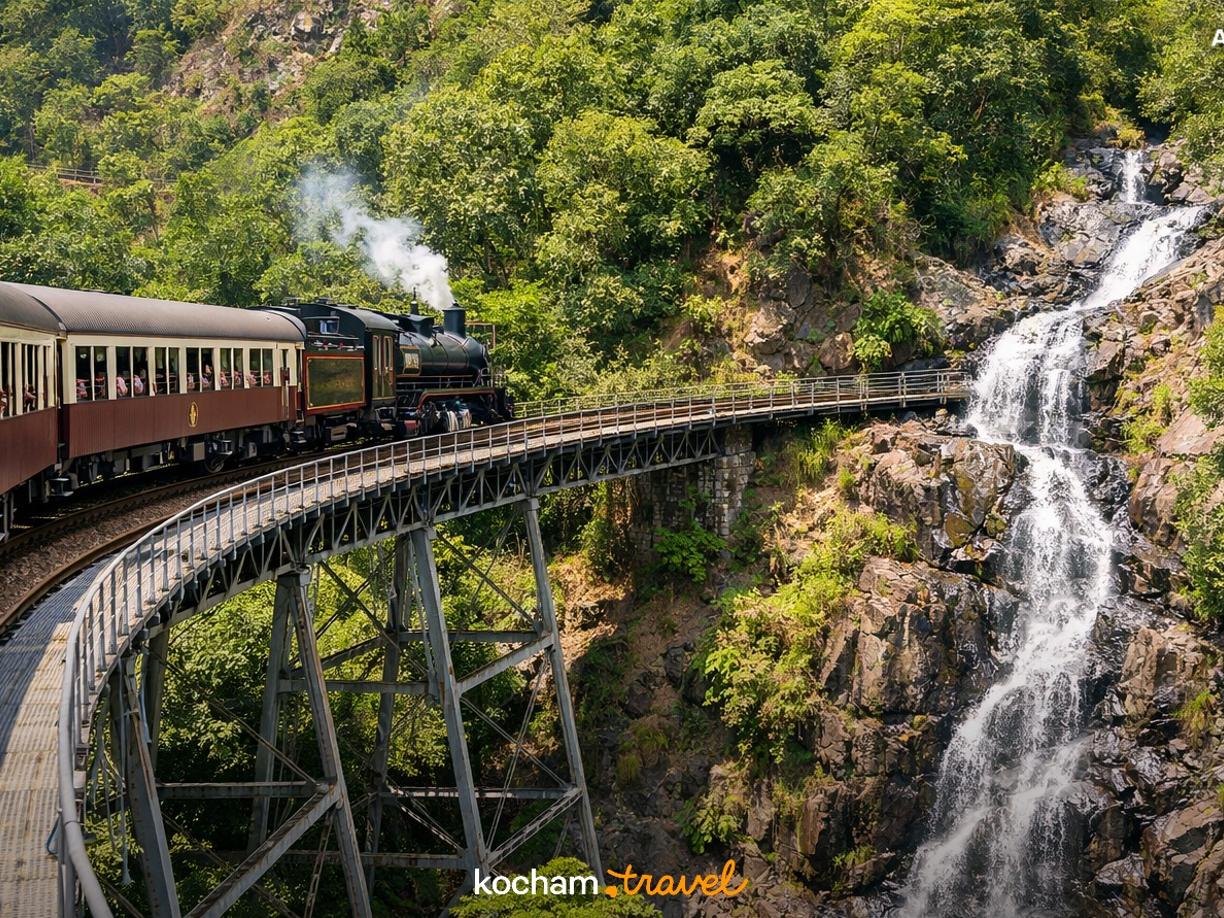 Ilustracja do tematu: Gdzie samolotem na urlop: Przejazd zabytkowym pociągiem Kuranda Scenic Railway z australijskiego Cairns