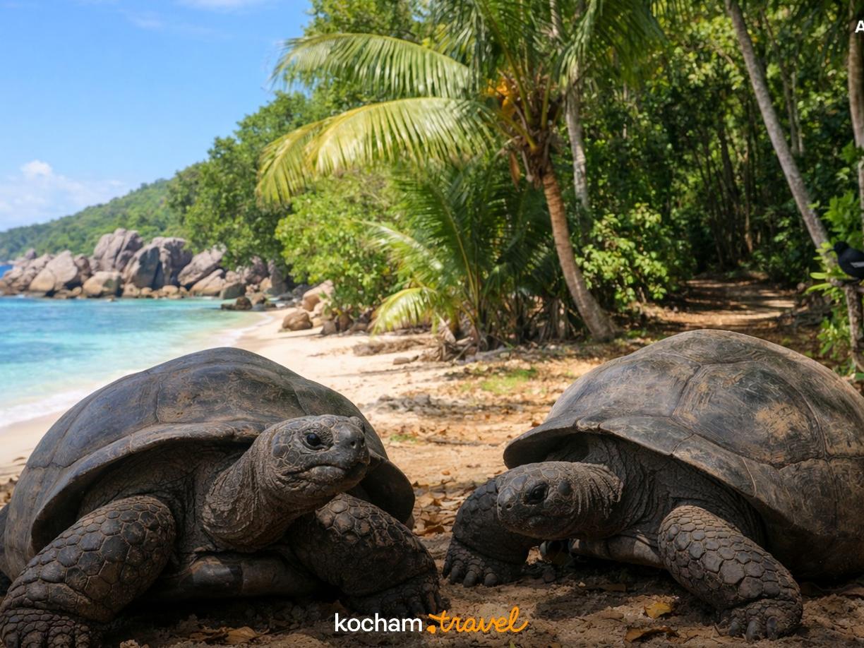Ilustracja do tematu: Jak zaplanować wakacje do: La Digue, Seszele – spotkanie z żółwiami olbrzymimi i wizyta w rezerwacie Veuve