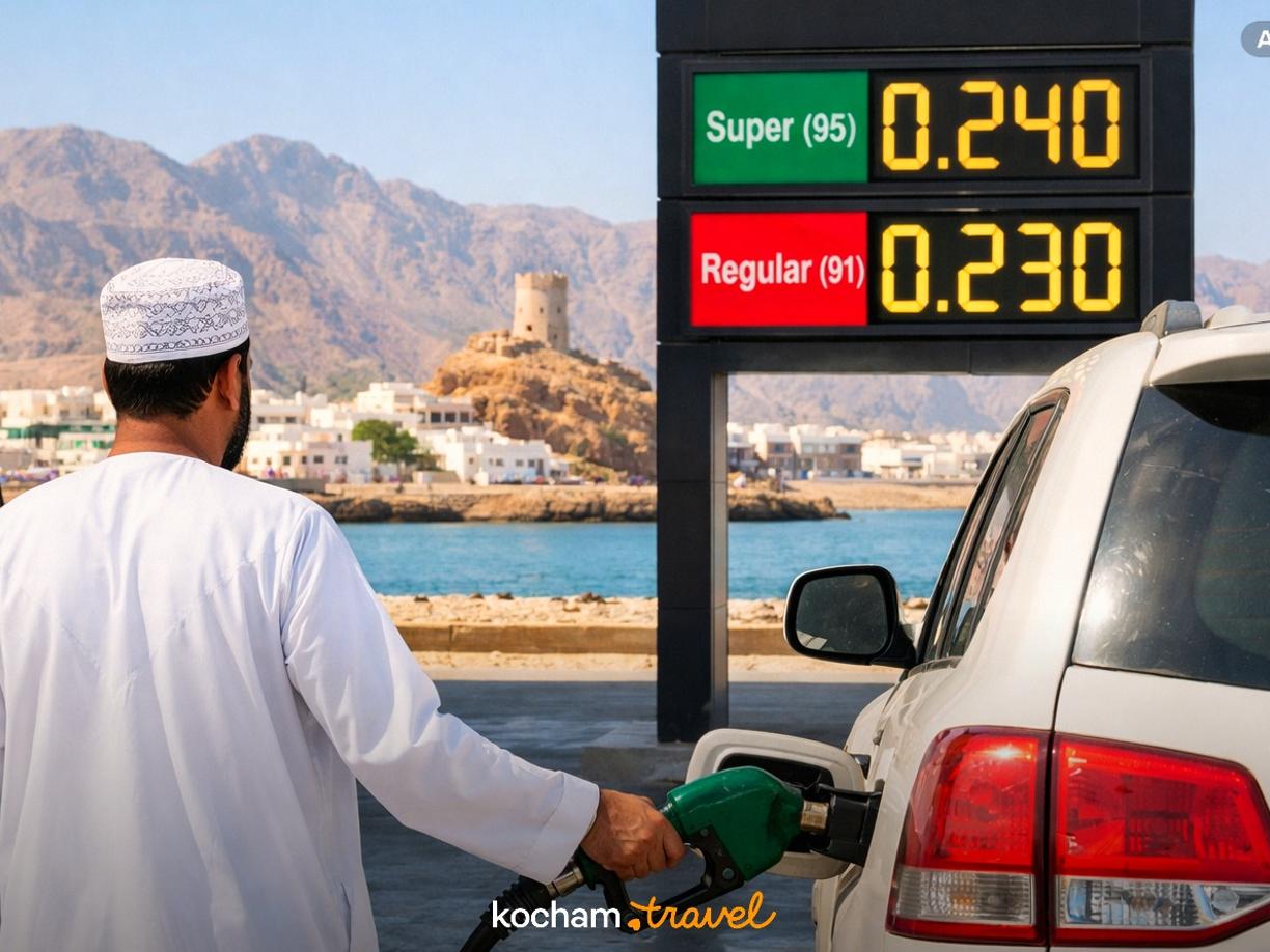 Ilustracja do tematu: Oman. Ceny paliwa na stacjach w Sur: ile kosztuje litr benzyny i tankowanie auta do pełna (ok. 0,24 OMR za litr)?