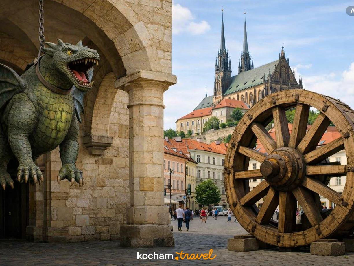 Ilustracja do tematu: Gdzie autem na urlop: czeskie Brno szlakiem miejskich legend o słynnym smoku i drewnianym kole
