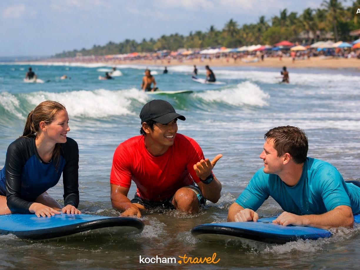 Ilustracja do tematu: Indonezja. Ile kosztuje nauka surfingu w Seminyak? Ceny wypożyczenia deski i lekcji z instruktorem
