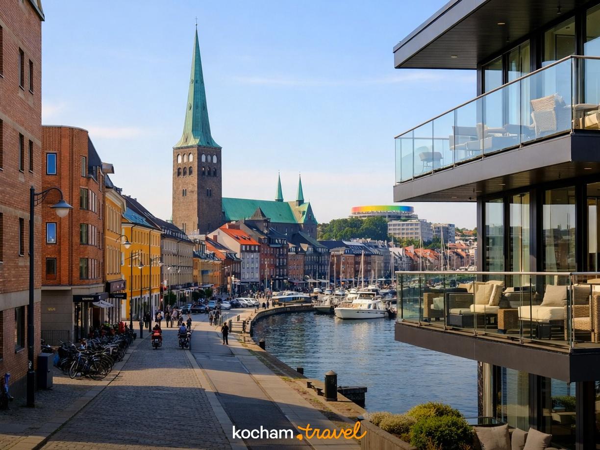 Ilustracja do tematu: Gdzie nocować w Aarhus w Danii? Hotele na każdą kieszeń: od budżetowych opcji po luksusowe apartamenty.