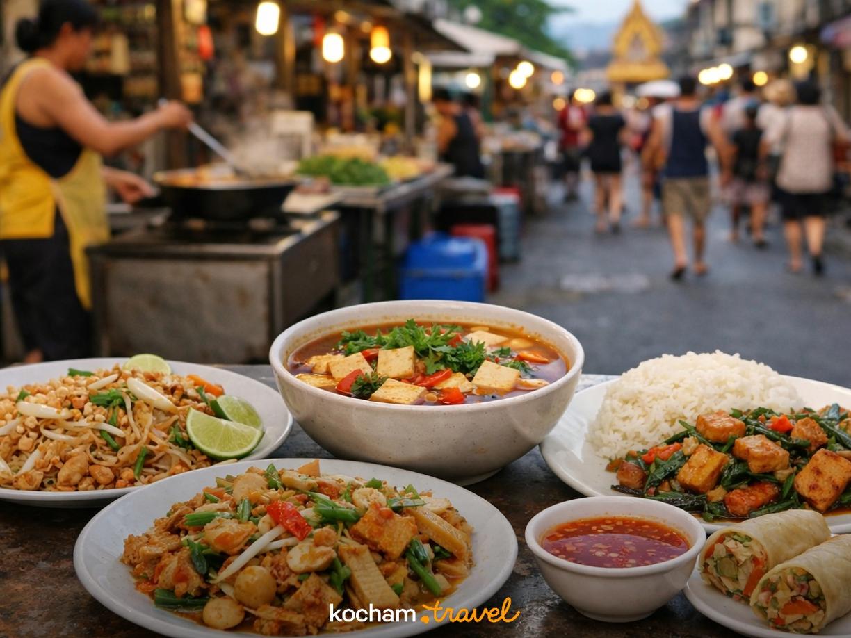 Ilustracja do tematu: Tajlandia. Wegetariański street food na Phuket: czy to możliwe? Odkrywamy roślinne wersje tajskich klasyków.