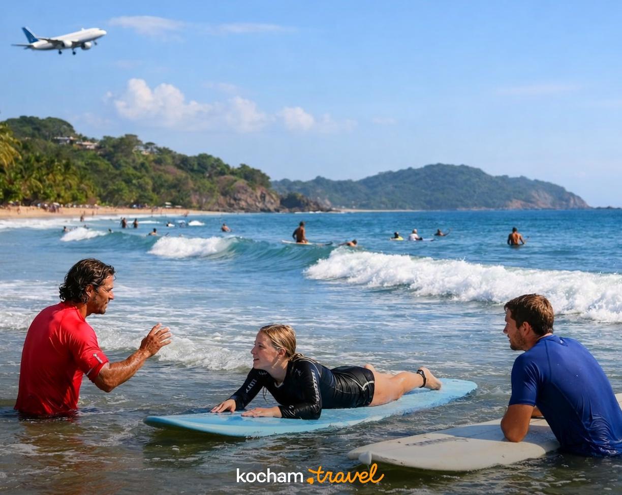 Ilustracja do tematu: Gdzie samolotem na urlop: Tamarindo jako idealne miejsce do nauki surfingu w Kostaryce