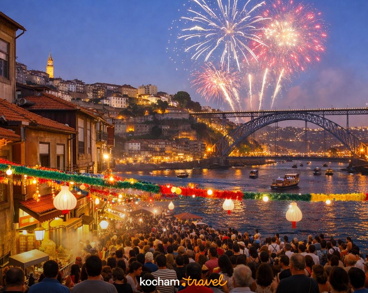 Ilustracja do tematu: Portugalia. Festa de São João w Porto: jak samodzielnie zorganizować wyjazd na najsłynniejszy czerwcowy festiwal uliczny.