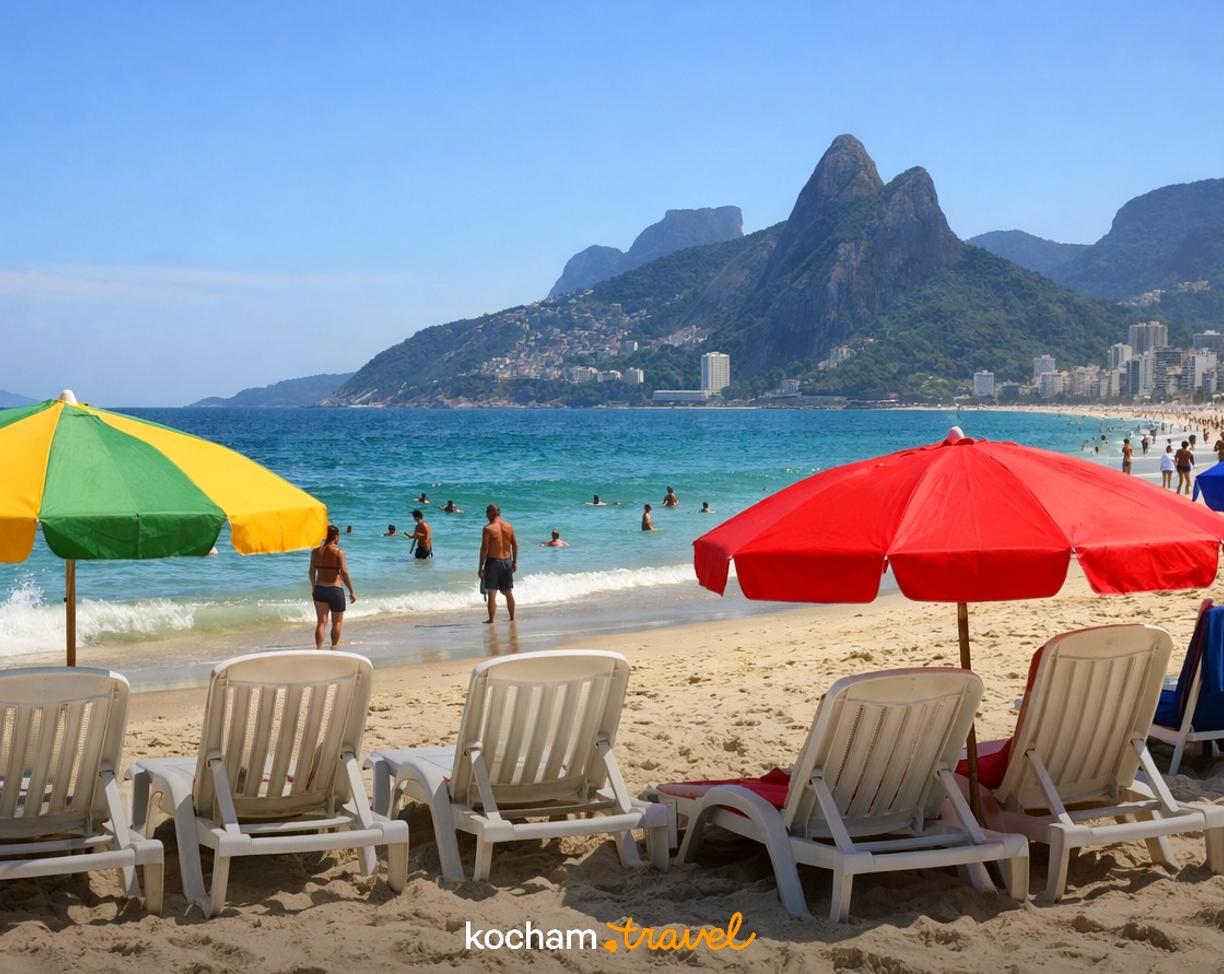 Ilustracja do tematu: Brazylia. Ceny na plażach w Rio de Janeiro. Ile zapłacimy za wynajem leżaka i parasola na Copacabanie i Ipanemie