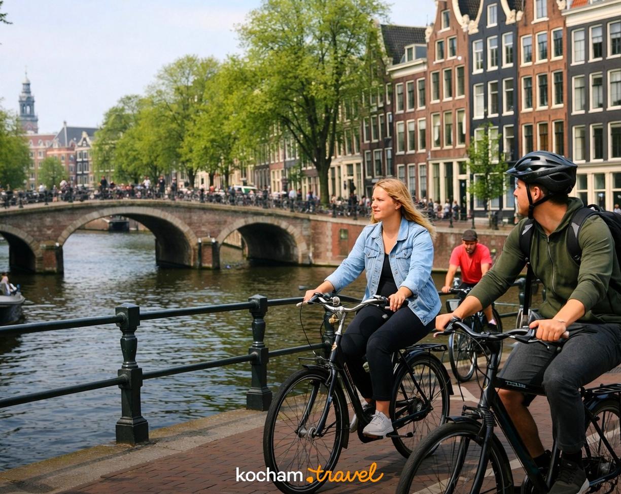 Ilustracja do tematu: City break z Warszawy: Amsterdam - jak wypożyczyć rower i bezpiecznie jeździć po stolicy Holandii