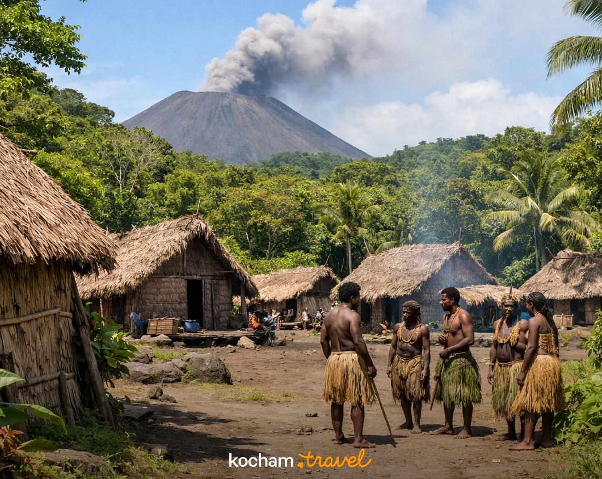Ilustracja do tematu: Gotowy pomysł na urlop w Vanuatu i odkrywanie tradycyjnych wiosek plemiennych na wyspie Tanna