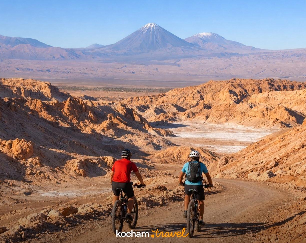 Ilustracja do tematu: Gotowy pomysł na aktywne wakacje w Chile i rowerową eksplorację Doliny Księżycowej w San Pedro de Atacama