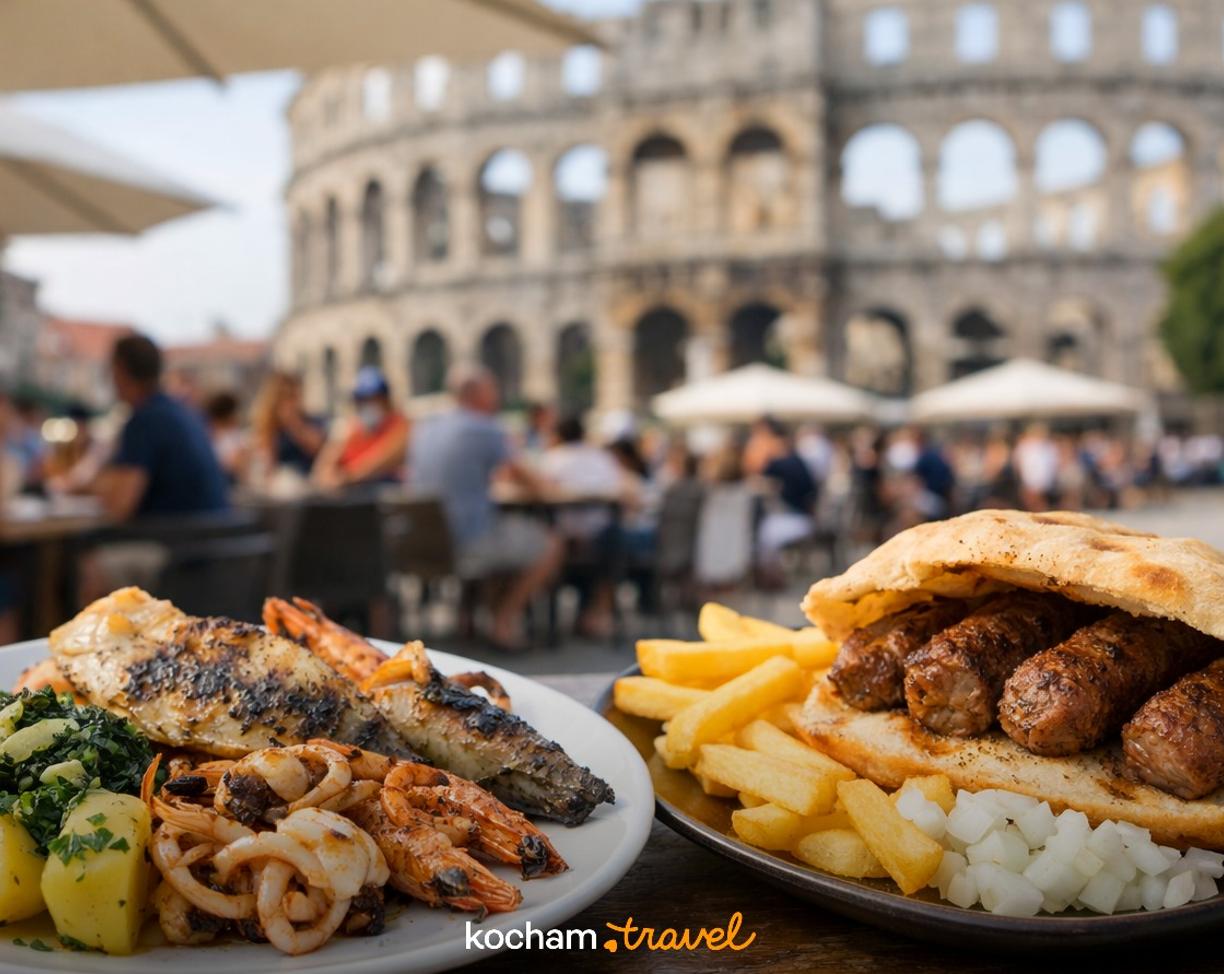 Ilustracja do tematu: Pula: gdzie zjeść — lokalne klasyki i street food?