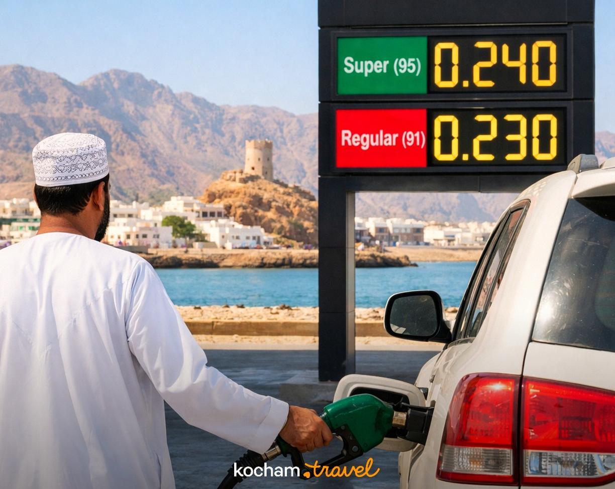 Ilustracja do tematu: Oman. Ceny paliwa na stacjach w Sur: ile kosztuje litr benzyny i tankowanie auta do pełna (ok. 0,24 OMR za litr)?