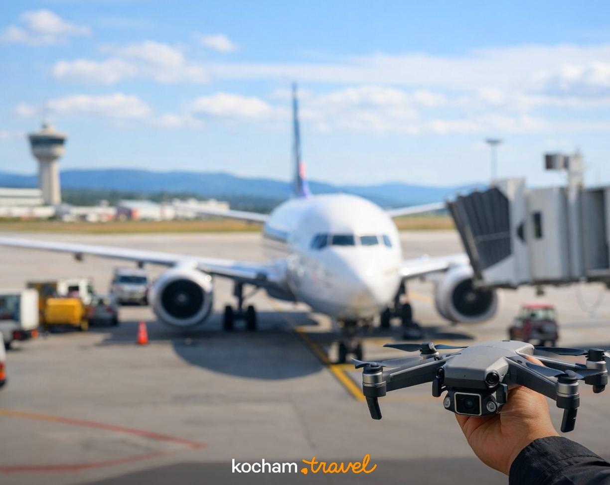 Ilustracja do tematu: Podróż z dronem. Jakie przepisy obowiązują w popularnych krajach i jak bezpiecznie wnieść sprzęt do samolotu?