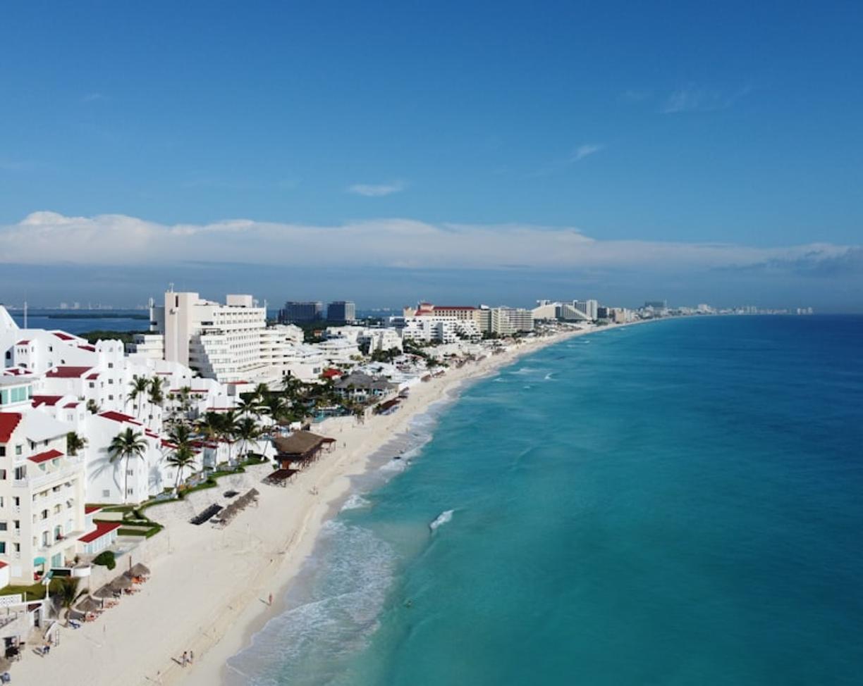 Piękne plaże Cancun z lotu ptaka