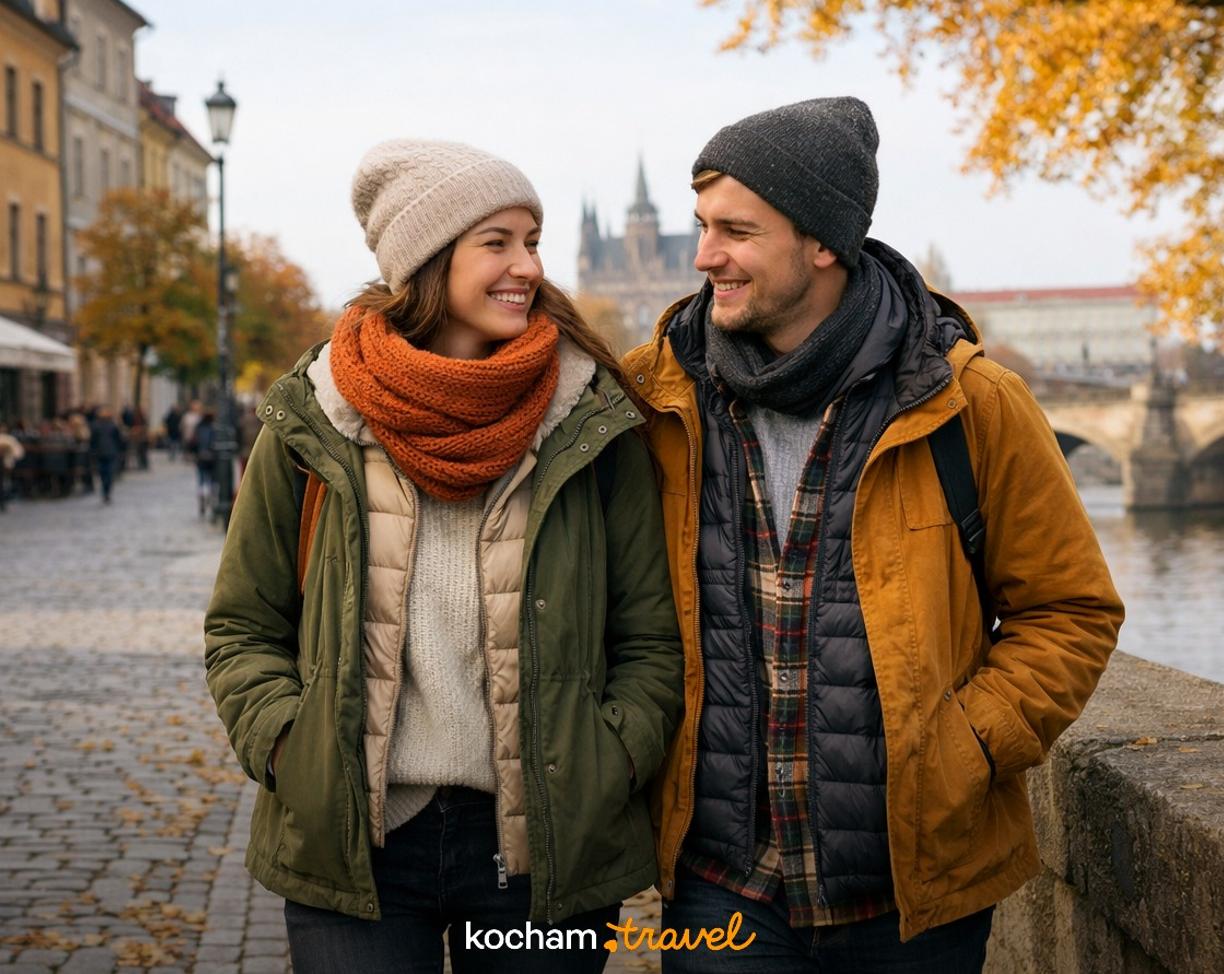 Ilustracja do tematu: Jesienny city break z bagażem podręcznym. Jak ubrać się na cebulkę i spakować ciepłe rzeczy na krótki wyjazd?