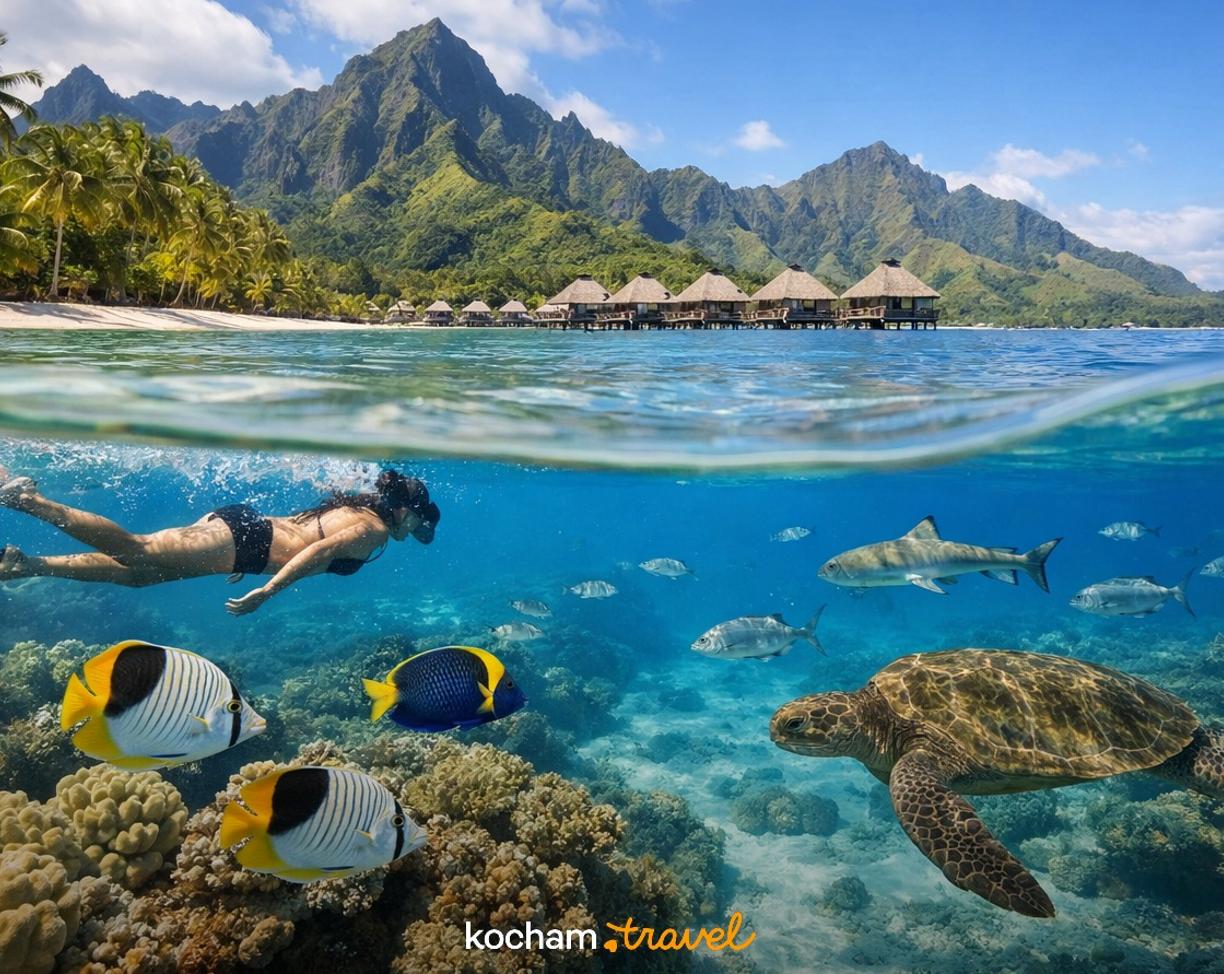 Ilustracja do tematu: Gotowy pomysł na urlop w Polinezji Francuskiej i odkrywanie podwodnego świata wyspy Moorea