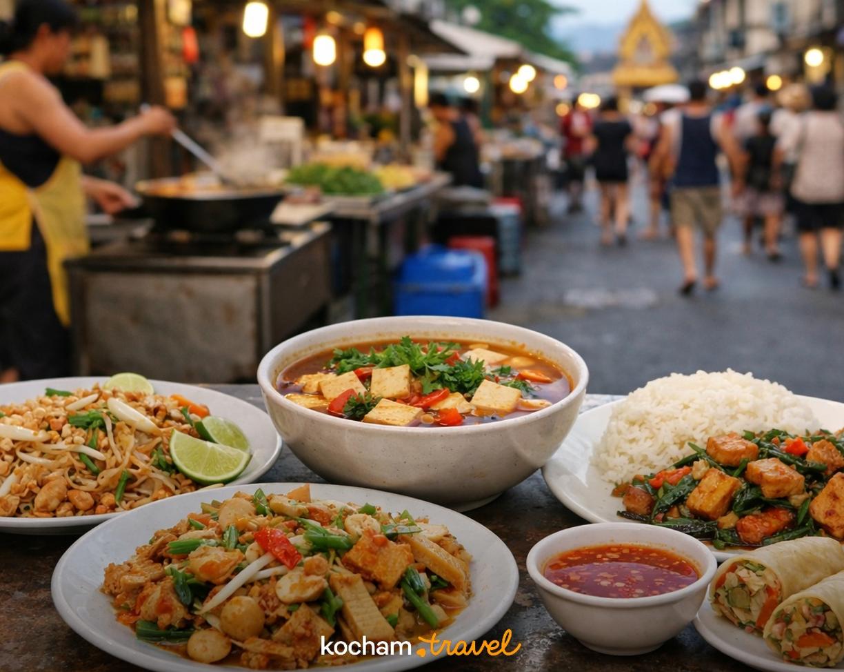 Ilustracja do tematu: Tajlandia. Wegetariański street food na Phuket: czy to możliwe? Odkrywamy roślinne wersje tajskich klasyków.