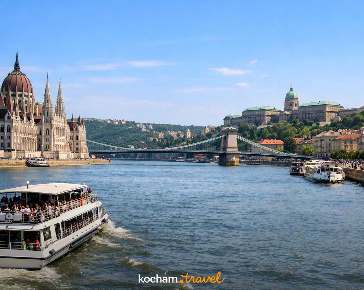 Ilustracja do tematu: City break z Gdańska: Budapeszt - rejs po Dunaju i odkrywanie nabrzeży stolicy Węgier.