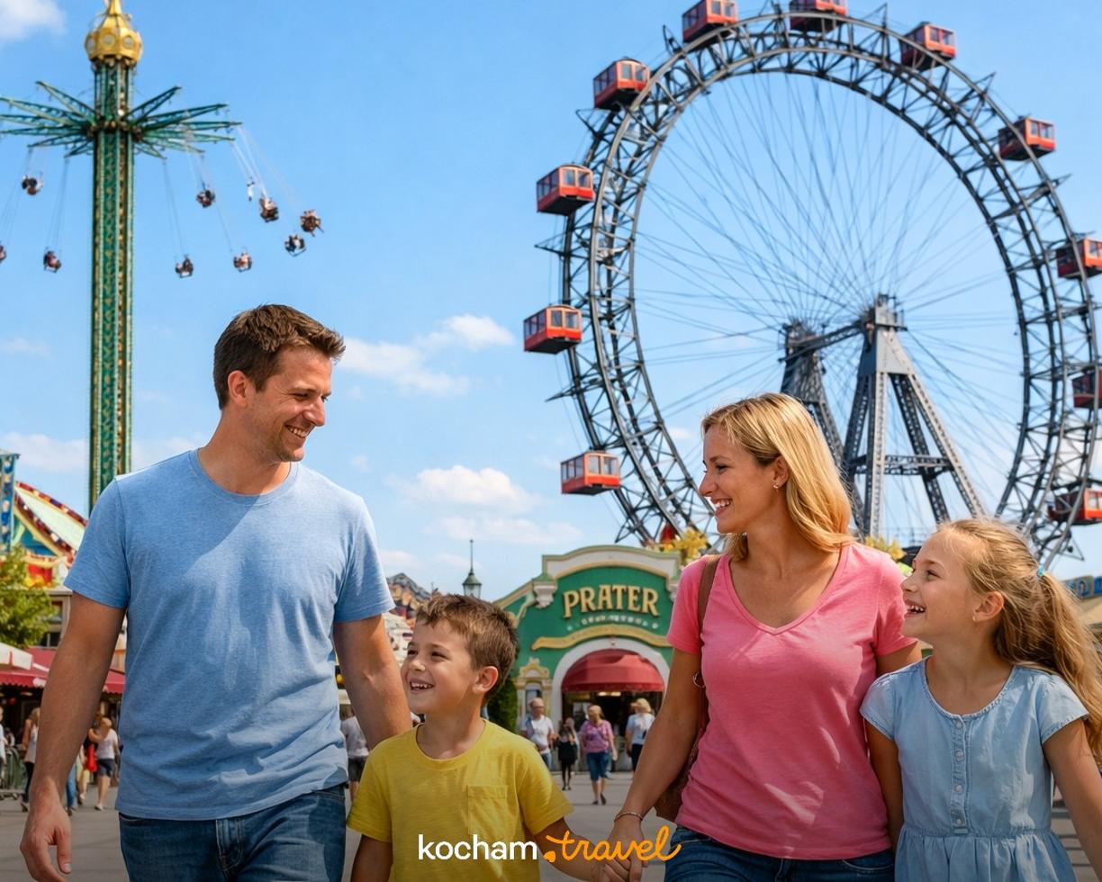 Ilustracja do tematu: Gotowy pomysł na wyjazd do Wiednia w Austrii na rodzinną zabawę w słynnym parku rozrywki Prater