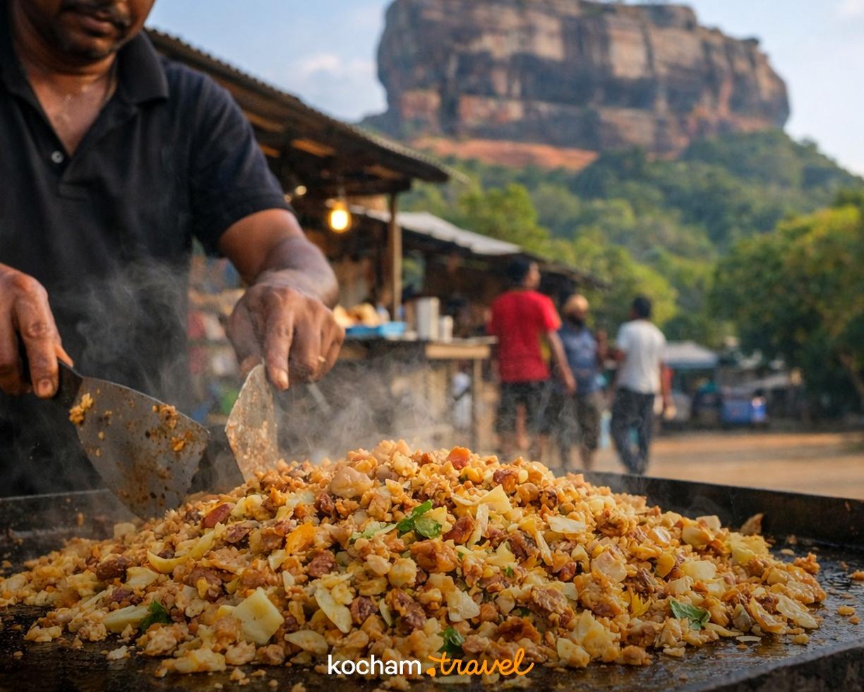 Ilustracja do tematu: Sri Lanka. Kottu roti w cieniu Lwiej Skały. Jak przygotowuje się najgłośniejszy street food w Sigiriyi?