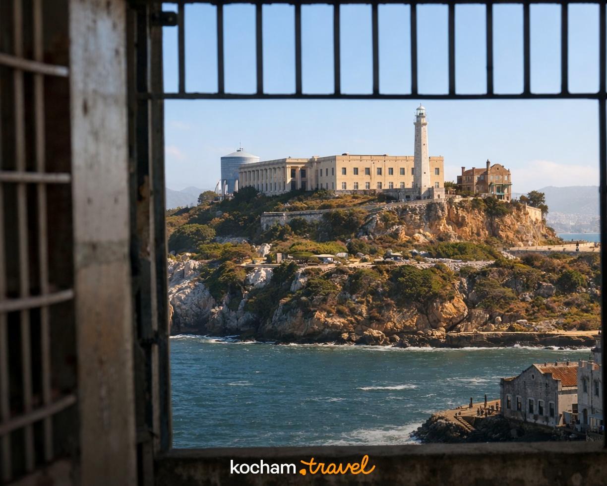 Ilustracja do tematu: Stany Zjednoczone. Zwiedzanie więzienia Alcatraz i mroczna historia słynnej wyspy w San Francisco