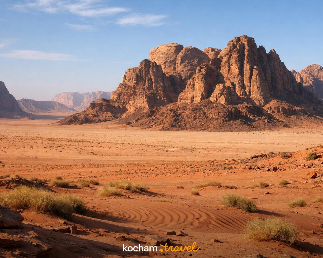 Ilustracja do tematu: Jordania. Pustynia Wadi Rum jako naturalna scenografia znanych hollywoodzkich produkcji