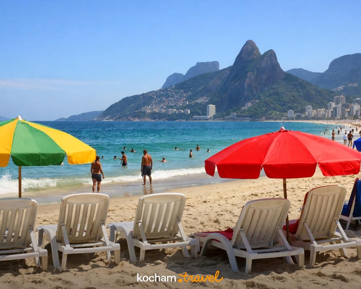 Ilustracja do tematu: Brazylia. Ceny na plażach w Rio de Janeiro. Ile zapłacimy za wynajem leżaka i parasola na Copacabanie i Ipanemie