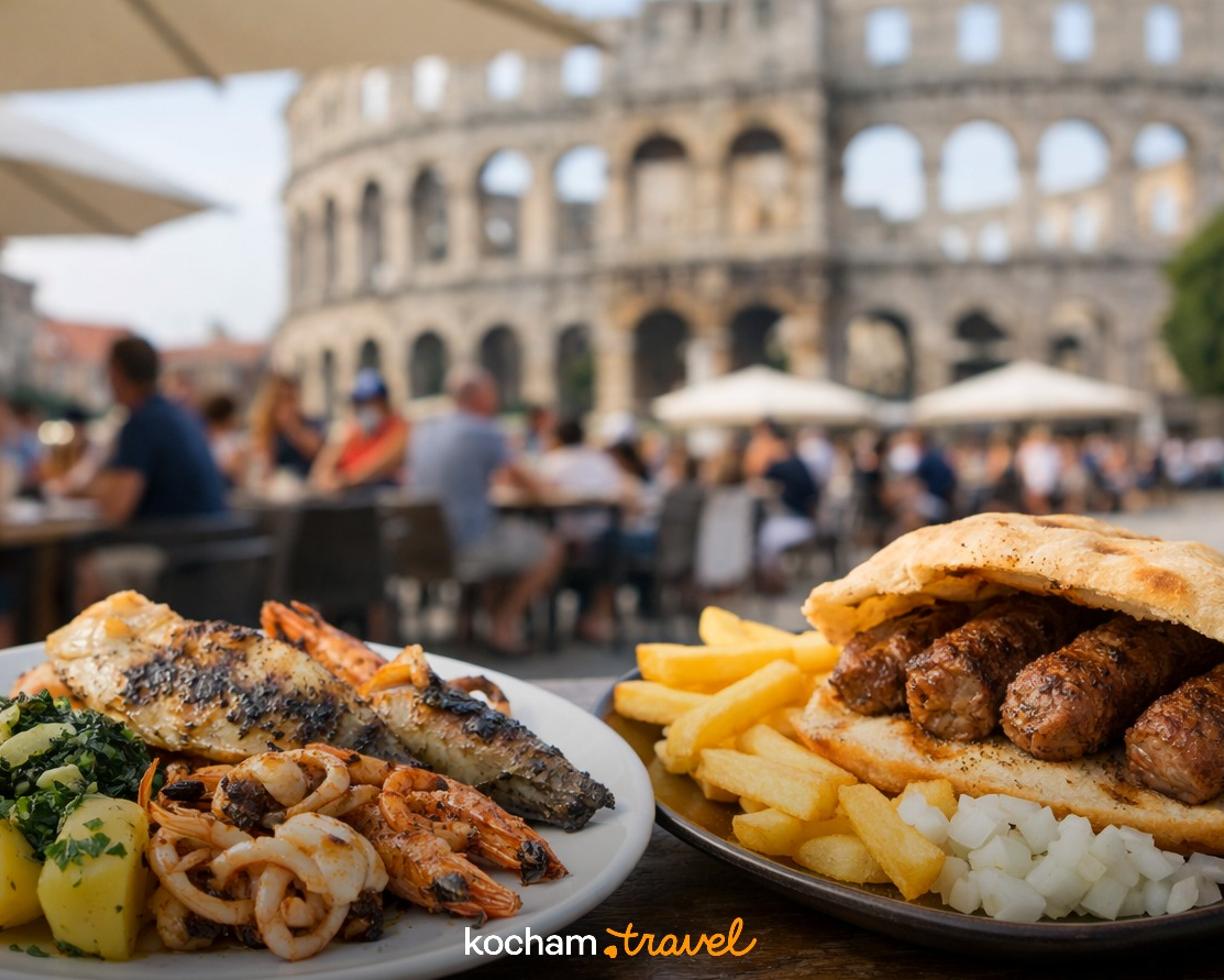 Ilustracja do tematu: Pula: gdzie zjeść — lokalne klasyki i street food?