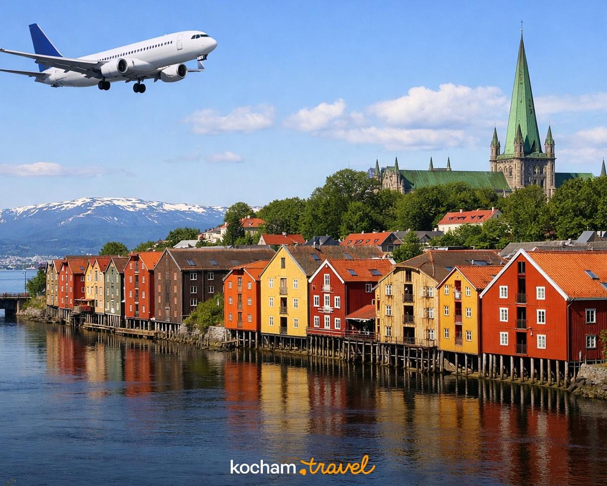 Ilustracja do tematu: Gdzie samolotem na urlop: Trondheim w Norwegii – jak znaleźć bezpośrednie i tanie loty z Polski?