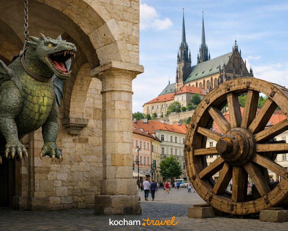 Ilustracja do tematu: Gdzie autem na urlop: czeskie Brno szlakiem miejskich legend o słynnym smoku i drewnianym kole