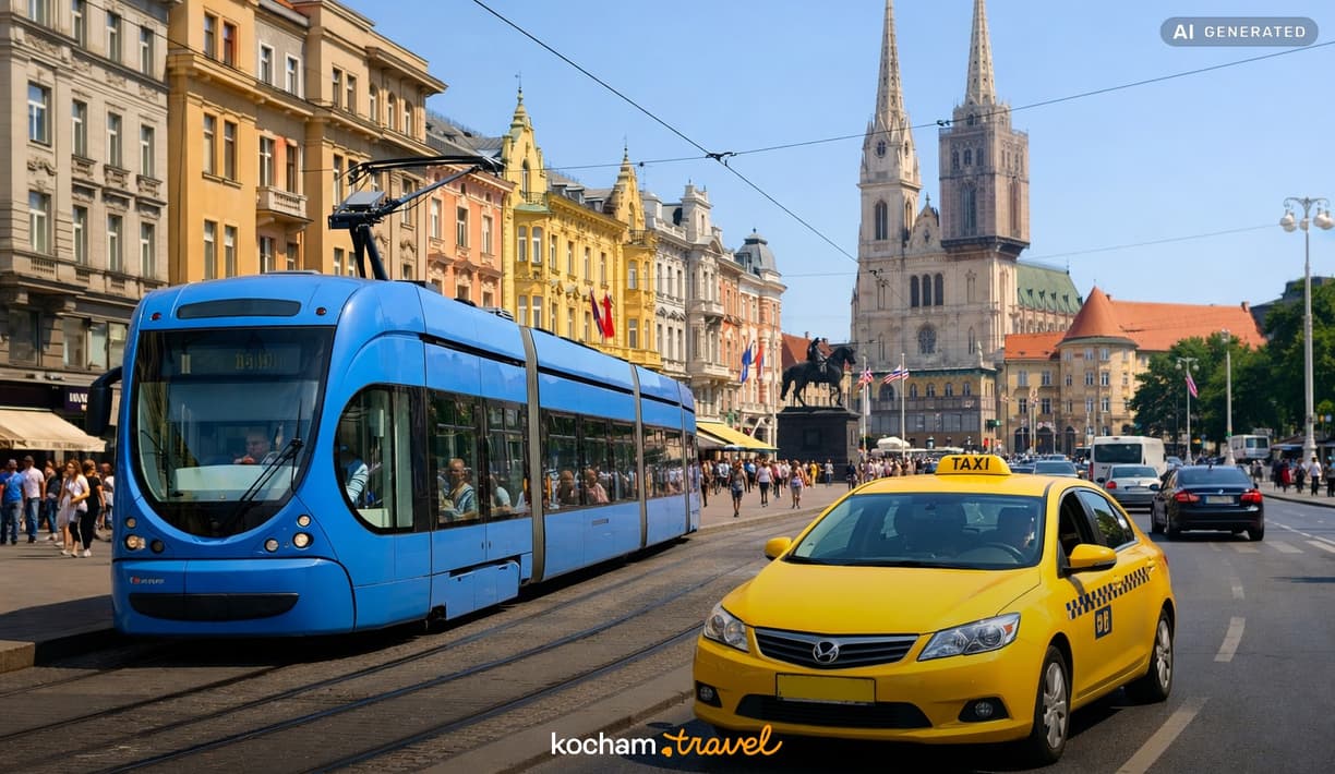 Ilustracja do tematu: Chorwacja. Ile kosztuje poruszanie się po Zagrzebiu? Ceny biletów komunikacji miejskiej i taksówek