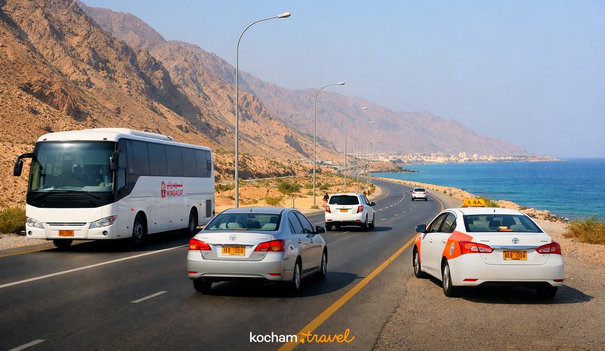 Ilustracja do tematu: Oman. Ile kosztuje dojazd z Maskatu do Sur? Porównanie cen autobusów, taksówek i wynajmu auta.