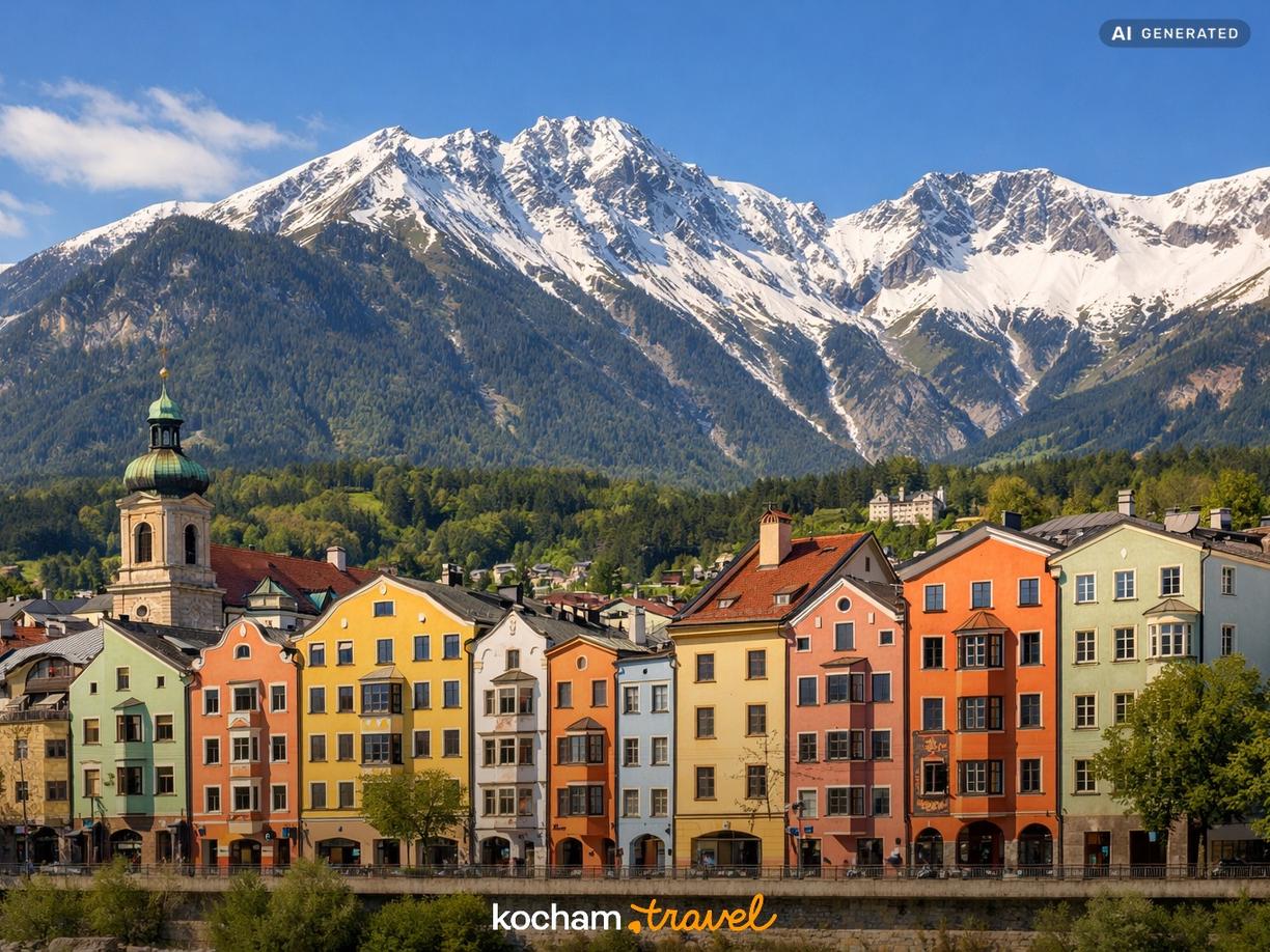 Innsbruck i majestatyczne Alpy w Austria