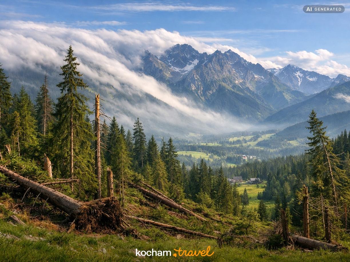 Halny a lokalna przyroda i krajobraz Podhala w Zakopane