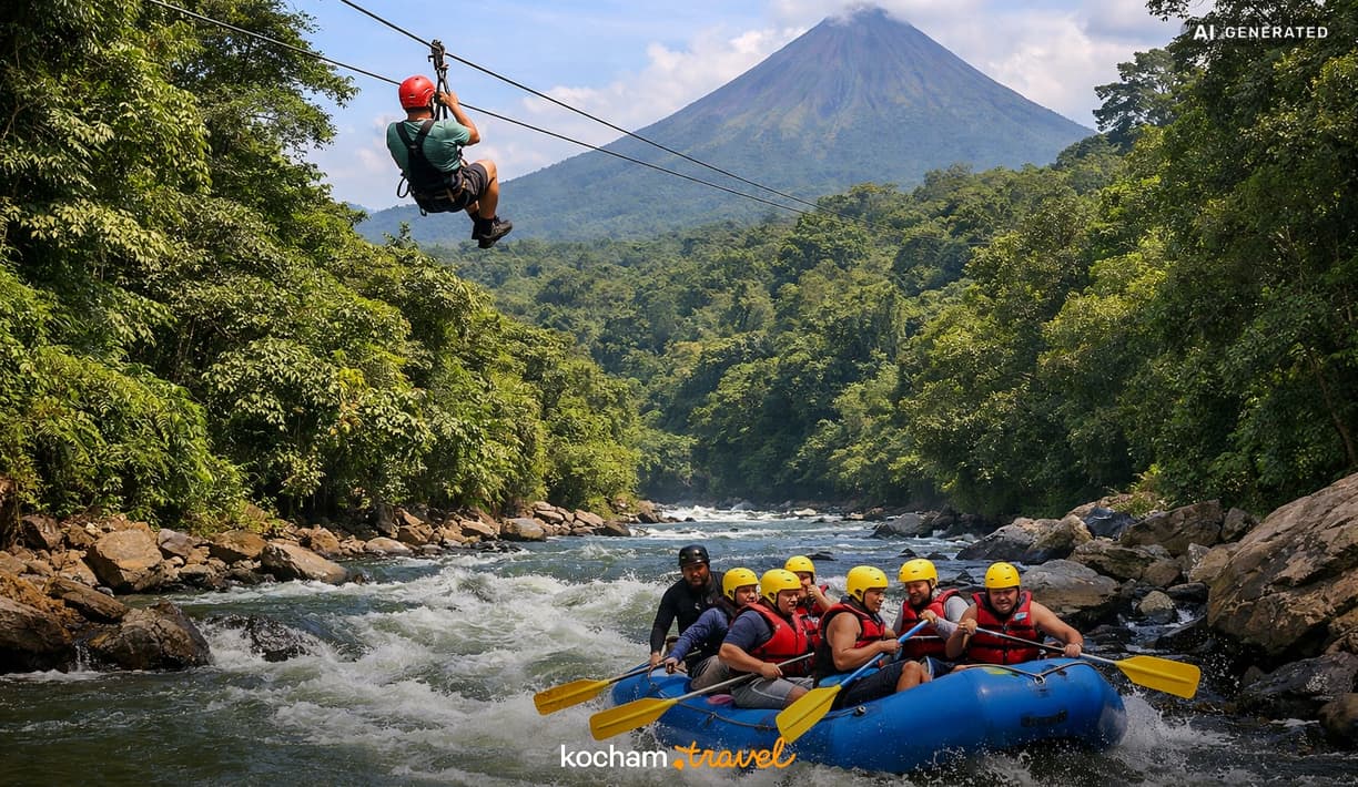 Ilustracja do tematu: Kostaryka. Ceny atrakcji adrenalinowych w La Fortuna: ile zapłacisz za tyrolki i rafting w 2026 roku?