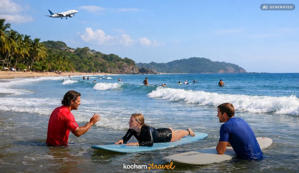 Ilustracja do tematu: Gdzie samolotem na urlop: Tamarindo jako idealne miejsce do nauki surfingu w Kostaryce
