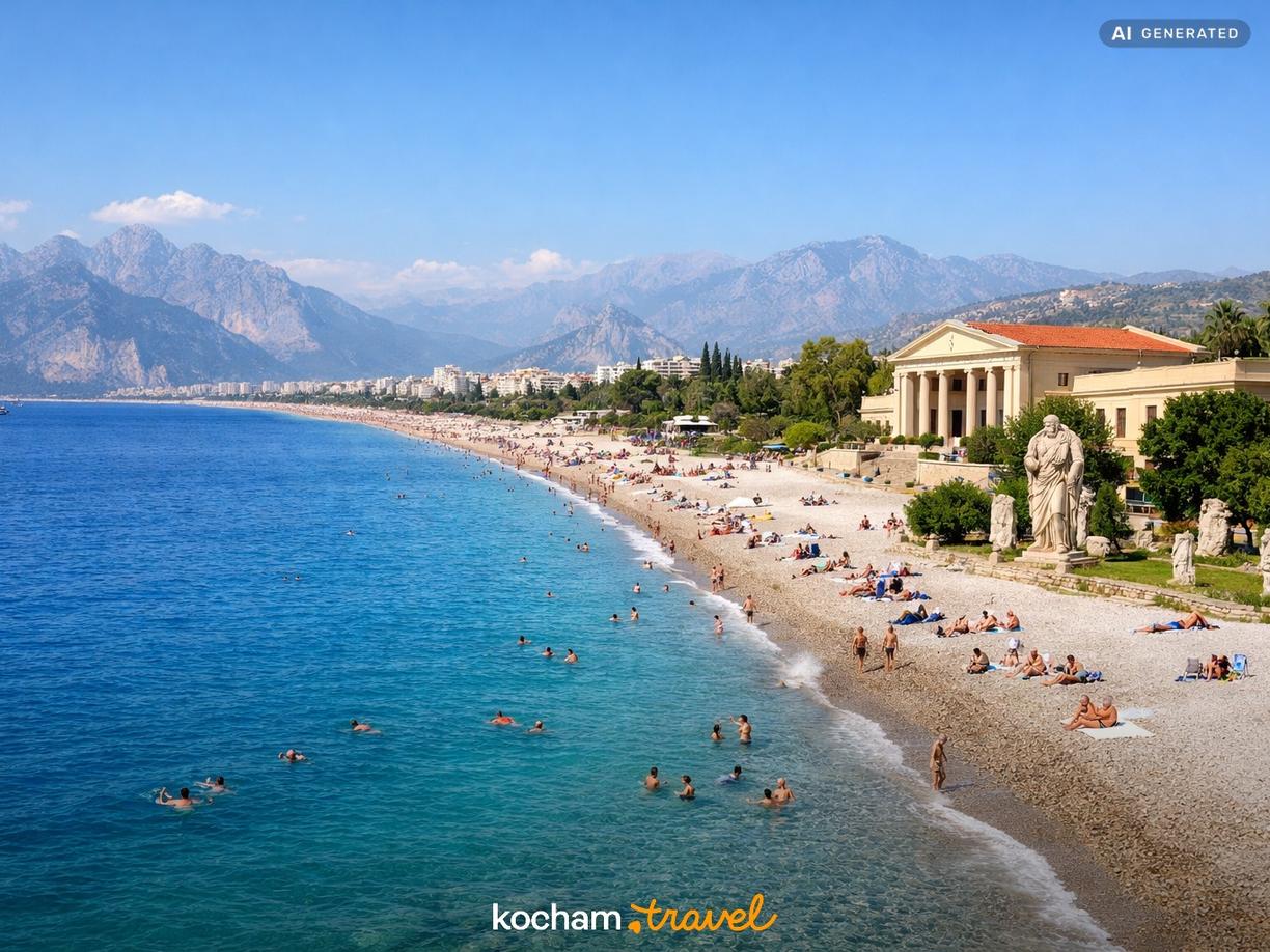 Dzień 4: Relaks na plaży Konyaaltı i Muzeum Archeologiczne w Antalya