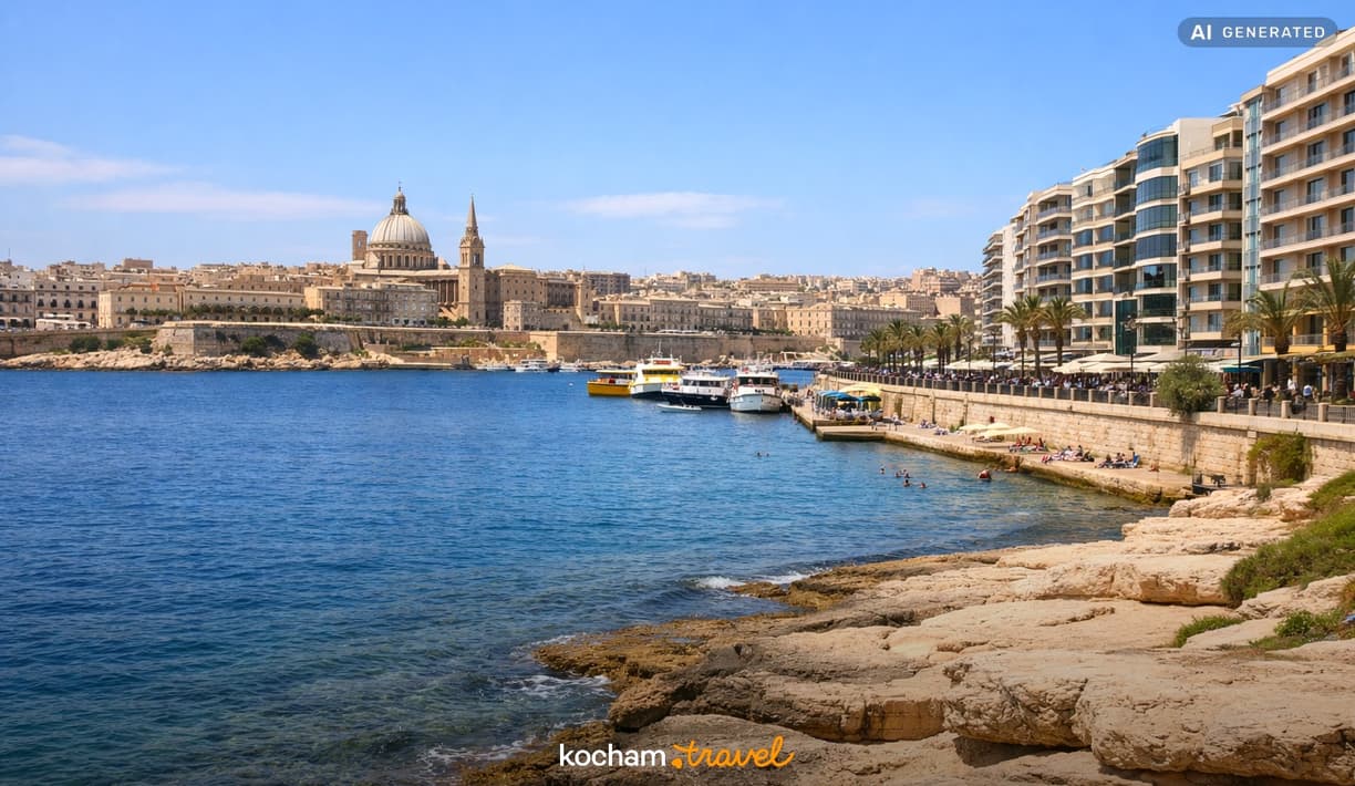 Ilustracja do tematu: Malta. Sliema: jak dojechać i gdzie spać — przejrzysty plan?