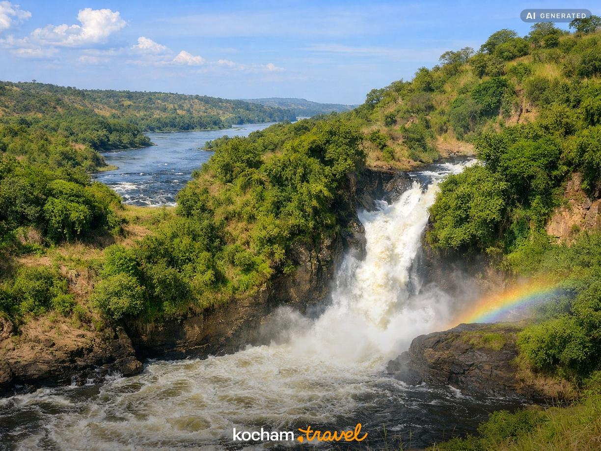 Niezwykłe krajobrazy Murchison Falls i okolic w Afryka