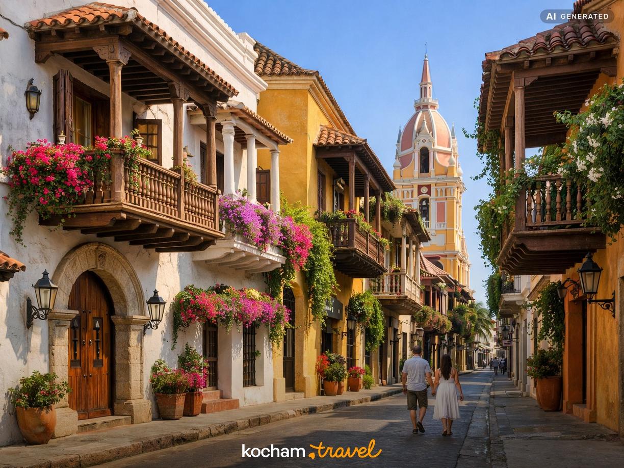 Urokliwe obiekty w kolonialnym stylu w Cartagena