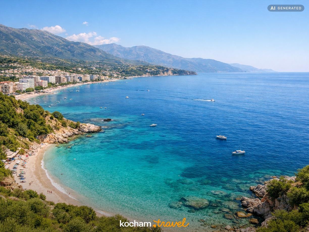 Vlora i początek malowniczej Riwiery Albańskiej w Albania